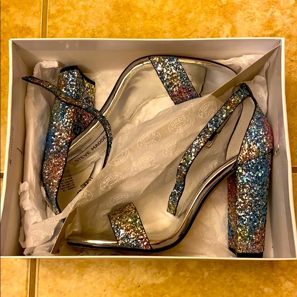 STEVEN MADDEN The Carson Chunky Heels 7.5 M - Picture 1 of 5